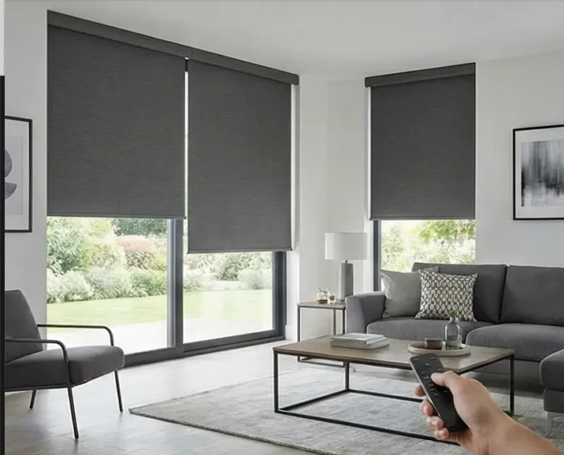 Smart motorized roller blinds installation for modern homes