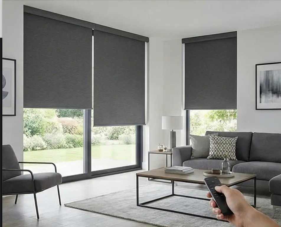 Smart motorized roller blinds installation for modern homes